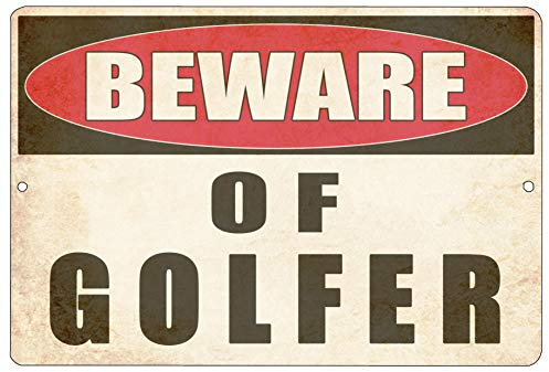 Rogue River Tactical Witziges Golfball-Metallschild Wanddekoration Mann Cave Bar Warnung Vorsicht vor Golfer