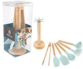 Masterchef Junior - Utensilios de Cocina - Carrusel Completo - Contiene Seis Utensilios De Cocina De Silicona y Madera - Diseño y Funcionalidad - Color Azul
