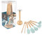 Masterchef Junior - Utensilios de Cocina - Carrusel Completo - Contiene Seis Utensilios De Cocina De Silicona y Madera - Diseño y Funcionalidad - Color Azul