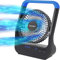 Ventilador a pilas, ventilador de camping alimentado por pilas, súper duradero, ventilador portátil de escritorio con pilas D con temporizador, 3 velocidades, silencioso, rotación de 180°, para
