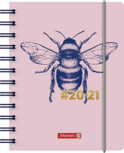 BRUNNEN 1071750021 „#Harmony Bumblebee“ Tageskalender/Schülerkalender 2020/2021, 1 Seite = 1 Tag, Sa. + So. auf einer Seite , Blattgröße 12 x 16 cm , A6 , PP-Einband