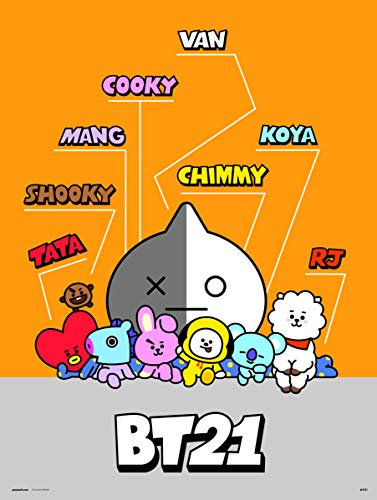 Grupo Erik Kunstdruck BT21 Mitglieder - Print Offizielles BT21- Merchandising