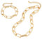 LANE WOODS Goldkette und Armband für Damen, zierliche und klobige Kettenglieder mit Büroklammer-Schmuck-Set, Edelstahl, Alexandrit