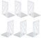 3 Paires Serre-Livre en Métal pour Livres, MSDADA Anti-Rayures Porte-Livres pour Bureau, Ecole et Maison, Séparateurs de Livres, CD, Porte-Dossier pour Bureaux(Blanc)