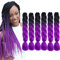 Ombre Jumbo Zöpfe Haar Flechten Haar Kanekalon Braids Extensions Kunsthaar Zum Einflechten, Synthetische Haarverlängerungen (Schwarz zu Lila)