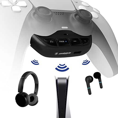 Snakebyte PS5 BT Headset: Adaptador 5 – Adaptador Bluetooth Playstation 5 para Auriculares Audio BT 5.0, Airpods, Auriculares Audio Sony/Bose, con 18 Horas de duración de la batería, Botones de