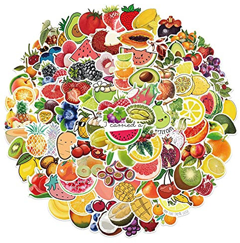 100 Stück Obstaufkleber Gemüse Obst Aufkleber Laptop Telefon Gitarre Skateboard Notebook Auto Motorrad Fahrrad Vinyl Stickers Wasserdicht Früchte Fruit Aufkleber für Jugendliche Kinder Erwachsene