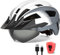 FUNWICT Fahrradhelm mit Visier für Herren Damen, Leichte Fahrradhelm mit Magnetischem Brille und USB-Aufladung LED Licht, Stylisch Mountainbike Helm (M: 54-58 cm, Weiß Grau)