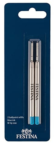 Festina Ersatzminen für Kugelschreiber, in der Farbe Blau, 2er- Pack, Spitzengröße: M 0,7 mm, FPR141BM