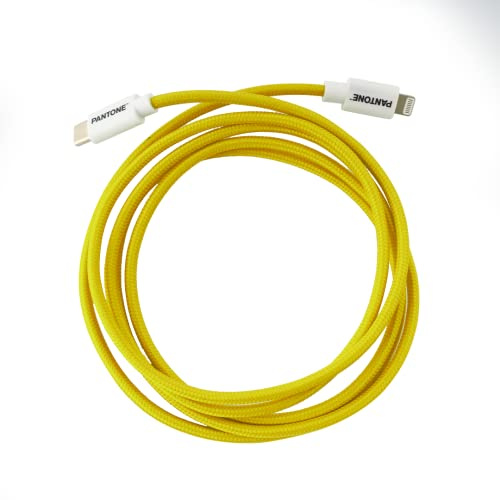Celly, USB-C to Lightning Cable Compatible with Apple Devices and iOS System, 1.5m Length, 60W Supported Power, PVC Connectors and Anti-Bend Nylon Coating, Yellow