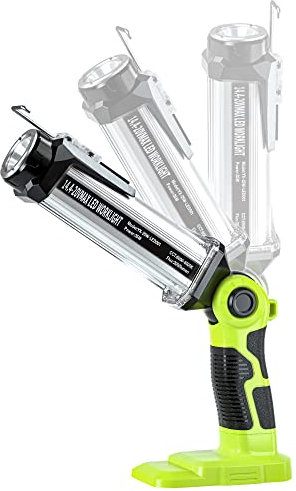 Ryobi Projecteur LED à batterie YEX-BUR 25 W 2000 lm pour Ryobi 18 V ONE + piles Li-ion NiCd NiMh Portable Lampe de poche Projecteur Projecteur de camping avec crochet