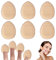 Lot de 6 mini pompons de poudre pour les doigts - Pour fond de teint, correcteur, cosmétique, fond de teint, éponge minérale, humide et sec - Jaune