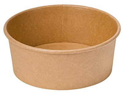 Intertan QM500KRA Lot de 50 gobelets à salade ronds en papier kraft Couleur naturelle Capacité 500 ml