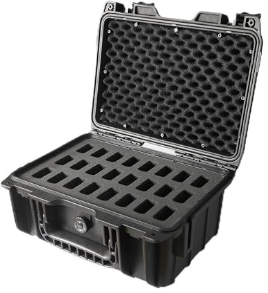 Cavol AC03 Etui à Couteaux pour 24 Couteaux pliants,Etui de Rangement pour Couteaux de Poche Organisateur de boîte de Rangement étanche,Collection de Couteaux pliants étui Protecteur (noir-24)