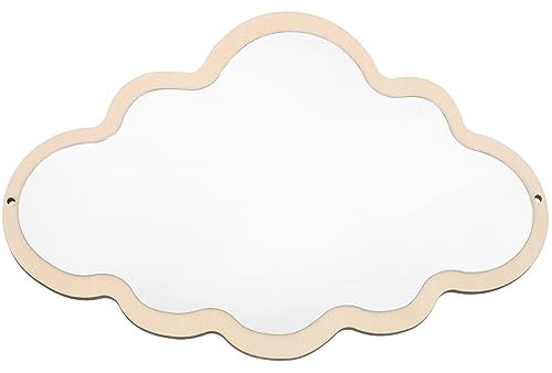 Beaupretty Holzspiegel Kinder Wolken Spiegel Holz Wandspiegel Schminkspiegel Kleine Kosmetikspiegel Dekorative Tischspiegel Wohnzimmer Wandbehang Weihnachten Badezimmer Deko