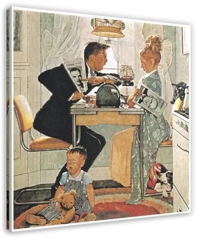 Norman Rockwell Poster 20 Leinwand Poster Schlafzimmer Dekor Sport Landschaft Büro Zimmer Dekor Geschenk Rahmenstil 70 x 70 cm