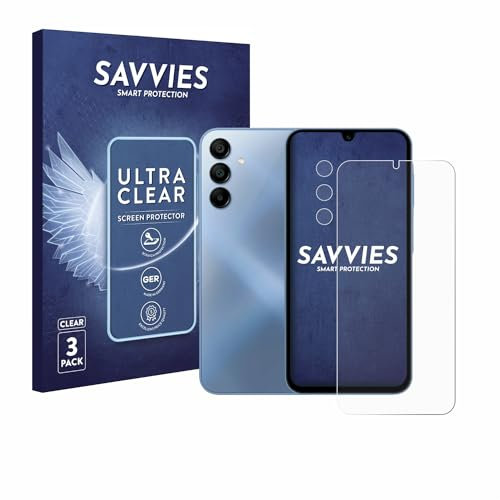 savvies Protection Ecran pour Samsung Galaxy A15 5G (Avant+Caméra) (6 Pièces) - Film Protection Ultra Clair