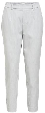 Object Objlisa Slim Pant Noos Stoffhose für Damen, Light Grey Melange,34