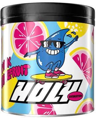 HOLY Hydration® Pink Grapefruit – Poudre Électrolytes Sans Sucre | 50 Portions | Boisson Hydratation Sport avec Minéraux, Eau de Coco & Vitamines | Végan, Arômes Naturels (350g)