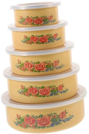 FUNOMOCYA Emaillierte Frischhalteschalen Mit Deckel Vielseitige Salatschüssel Und Obstschüssel Stapelbar Leicht Sicherer Rand Für Küche Camping Und Picknick