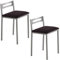 MOMMAHOME® Taburetes de Cocina - Pack 2 Taburetes de Cocina, Banquetas, Taburete Bar, Material Metal/Ecopiel, MOLI, Medidas 34x34x65cm (Negro/Plata)