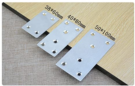Winkelcode, 4 Stück Edelstahl-Eckcode-Verbindungsplatte, Flacher Verbindungscode, Flacher Tisch und Stuhl, Flache Eckcode-Wortklammern (Size : 100 * 50mm)