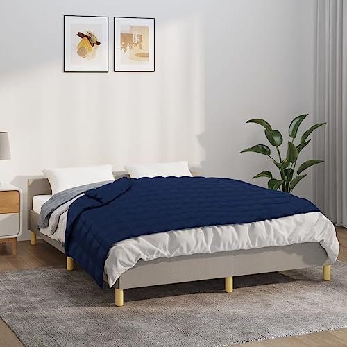 Coavain Blau Gewichtsdecke 5 kg Weighted Blankett Anti Stress Bettdecke Relaxation Blanket Heavy Blanket Entspannungsdecke Atmungsaktive Schlafdecke 122x183 cm Stoff