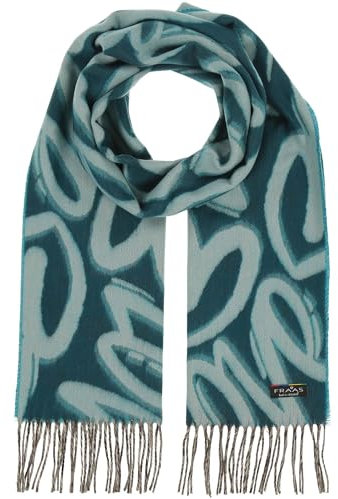 FRAAS Cashmink Schal 35 x 200 cm - Weicher als Kaschmir - Made in Germany - Schal mit Love-Print für Damen - Perfekt für Herbst und Winter Petrol