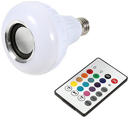 Light Bulb, Speaker, Light Bulb, Speaker, Wireless, E27, 12W, RGB Speaker, Light Bulb, Wireless Music Playback Light with Remote Control