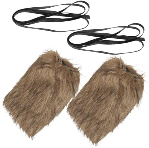 1 Satz Retro Beinstulpen, Wikingerstiefel, Braun, Polyester, Unisex, Multi-Sport, Festivals & Events Rollenspielzubehör Nordischer Krieger NPC Kostüm