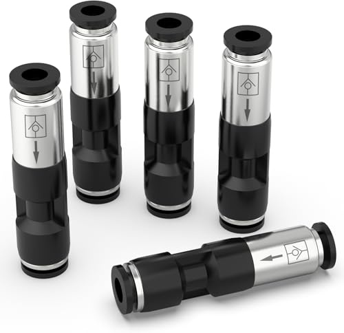 TAILONZ Pneumatisch 10mm Kupfer vernickelt Rückschlagventil mit Schnellverschluss und 5PCS CVPU Rückschlagventil