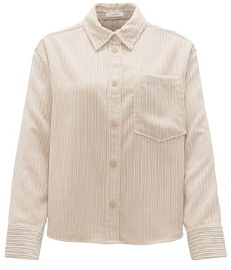 OPUS Damen Langarmbluse | Overshirt FANKI Boxy Fit aus weichem Cord Macadamia, 38
