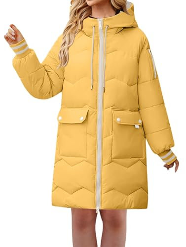 Cocila Sonderangebote Schnäppchen Mantel Damen Winter Damen Winterparka Warm Damen Trenchcoat Kurz Winterjacke Damen Fell Wintermantel Gefüttert Damen Orange Pullover Damen Damen Große Größen Sale