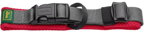 HUNTER Halsband Maldon, Farbe: rot, atmungsaktives Mesh, Robustes Nylon, lautlos & allergikerfreundlich, Zugentlastung, integriertes Adresslabel, besonders leicht, Größe: XL