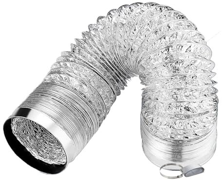 Manguera de Aire Acondicionado Aislamiento Acústico Manguera de Escape de Aluminio Conducto de Ventilación Tubo de Evacuación para Extractor de Aire Climatización Secadora(5m,250mm)