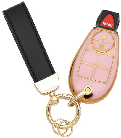 vurbemes TPU Protector Key Fob Cover Case fit for Dodge RAM 1500 2500 3500 Grand Caravan Journey Durango Jeep Grand Cherokee 2010 2011 2012-2017 Chrysler Keyless Entry Key Fob