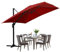 ISOISL Sombrilla 300 x 300 cm,sombrilla grande de jardín giratoria e inclinable,Parasol de terraza, protección UV50 para jardín o comedor al aire (Sombrilla-Rojo, 300 x 300 cm)