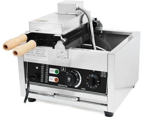 1500W kommerzieller Waffeleisen Waffel Maker Waffeleisen Waffelgerät Waffelautomat Waffle Bubble-Muster für Mais-Hotdogs mit Temperatur- und Zeitregelung Restaurant Bäckerei Snackbar Familie