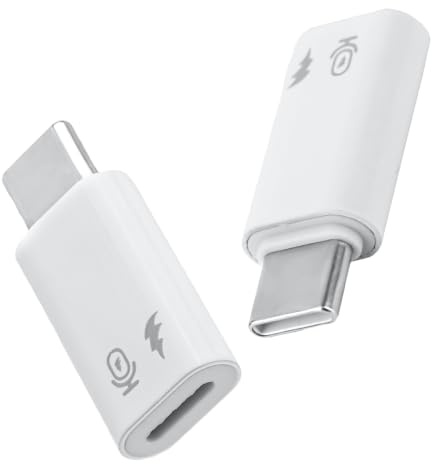 BTFO 2Pz Adattatore 8-Pin Femmina a USB-C Maschio per iPhone 15/16 | Adattatore Cavo Ricarica per Ricarica Unità Flash USB Schede Audio Non per iPad Trasferimento Dati Controllo Cuffie Scheda SD