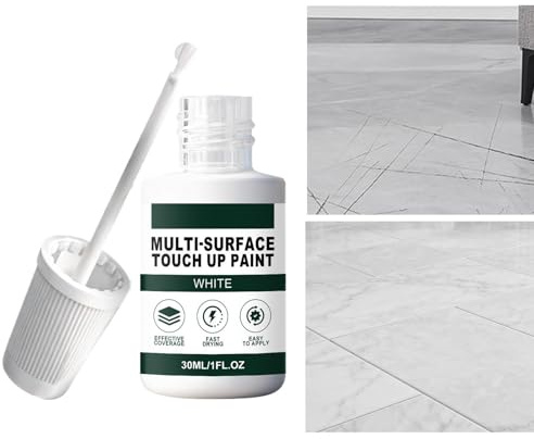 Stylo Retouche Peinture Blanche pour Bois | 30 ml Imperméable Pointe Fine Remplisseur d'Éclats | Peinture à séchage rapide pour murs, placards et éléments de cuisine | pour Émail Meuble Cuisine Meuble