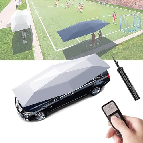 2 in 1 Automatik Carport & Outdoor Regenschirm, Faltbarer beweglicher Baldachin mit Fernbedienung, Bewegliche Batterie, Außenständer, Autoabdeckung