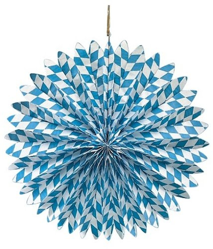 18757 - PAPSTAR - Dekofächer Ø 75 cm Bayrisch Blau schwer entflammbar