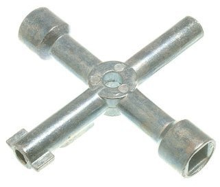 Klempner Multi Utility Tool Schlüssel 4-Wege-Gas Stromzähler Box Kühler (Pack 2)