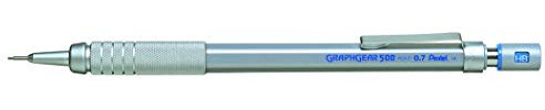 Pentel GraphGear500 PG517 Druckbleistift mit Metall-Griffzone, 0.7 mm, Härtegrad HB (12 Stück)