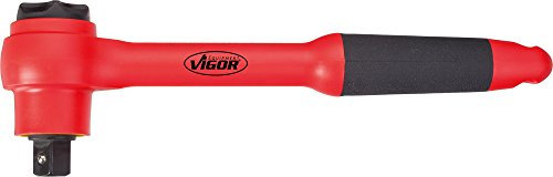 Vigor Außenvierkant Antrieb 12,5 = 1/2 Zoll VDE-Umschaltknarre V3342 ∙ vierkant Hohl 12,5 mm (1/2 Zoll) ∙ Gesamtlänge: 255 mm, 1 Stück