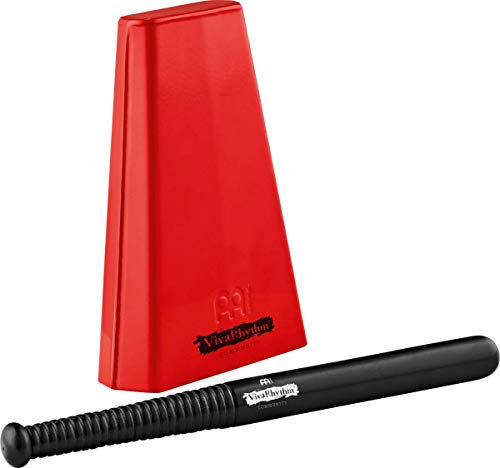 Meinl Drum Circle Handheld Cowbell - Sehr großes Aufschlagidiophon - Länge 8 Zoll - VivaRhythm - Inklusive Schlägel - Pulverbeschichteter Stahl, Rot (VR-HCB-R)