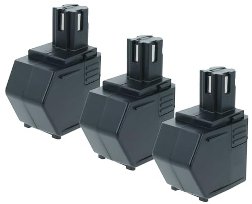 vhbw 3X Akku Ersatz für Hilti SBP12, SFB105, SFB121, SFB125, 00315082 für Elektrowerkzeug (1500 mAh, NiMH, 12 V)