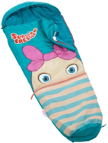 Skandika Kinderschlafsack Sorgenfresser Lilli | Schlafsäcke für Kinder bis 140 cm, mit Mikrofaserfüllung, Mumienschlafsack mit Kapuze und Tasche | Schlafsack Camping, Kuschelschlafsack