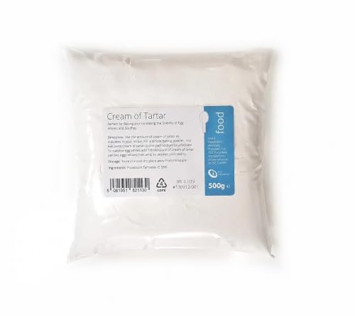 Intralabs Cream of Tartar for Baking & Playdough, Pure Food Grade Powder, 500g