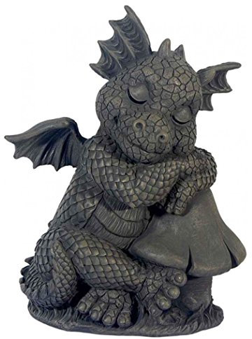 Gartendrache schläft auf Pilz! Garten! Figur! Gargoyle! Schwammerl!